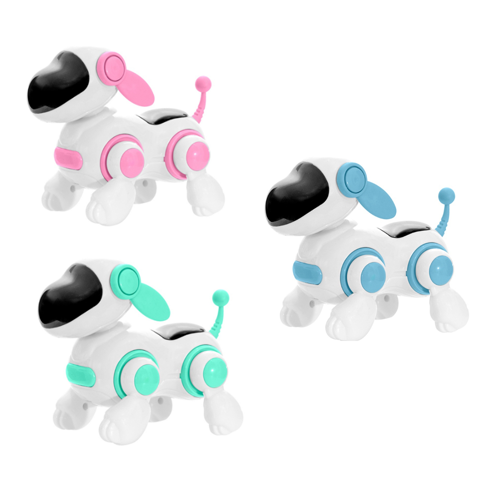 Cachorro Robô Movimento Luz Música Anda Face Digital Filhotes Bebê Criança - Art Brink