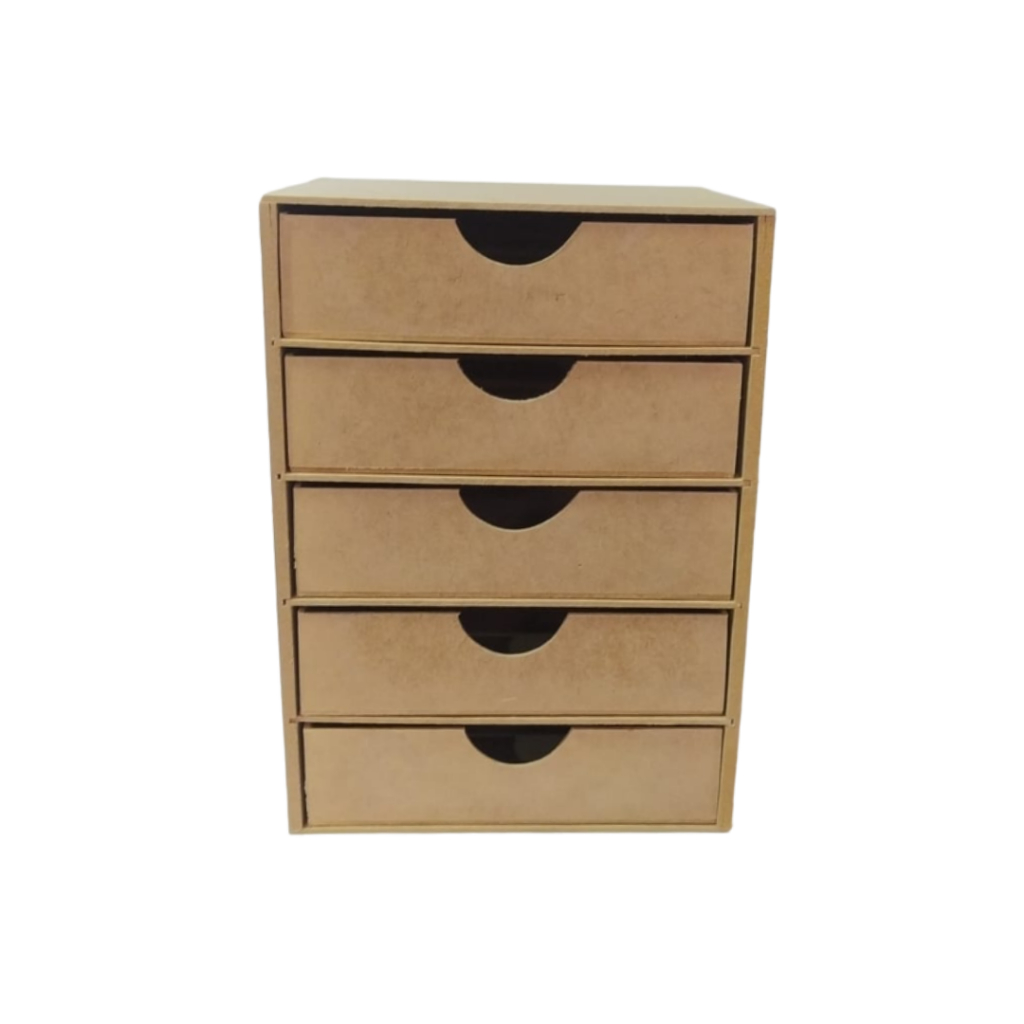 Gaveteiro organizador 5 gavetas em madeira mdf closet joias bijuterias