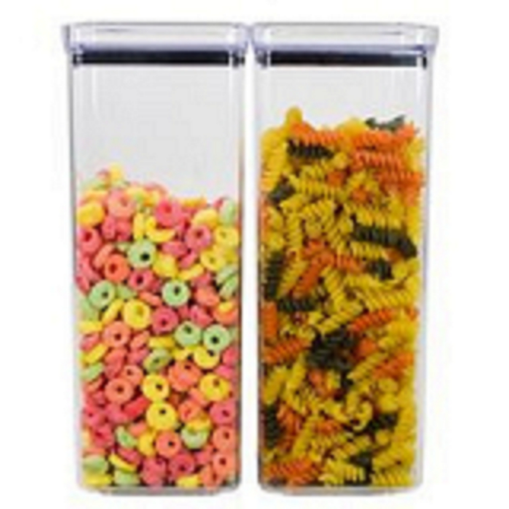 Kit 2 Potes Hermético Transparente Acrílico Plástico 1900ml - Lyor | Porta Alimentos Mantimentos