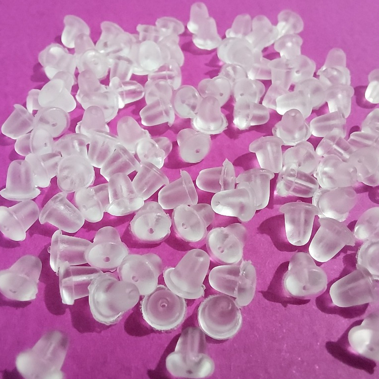 Kit com ate 100 Pares De Tarraxinhas De Silicone para brinco