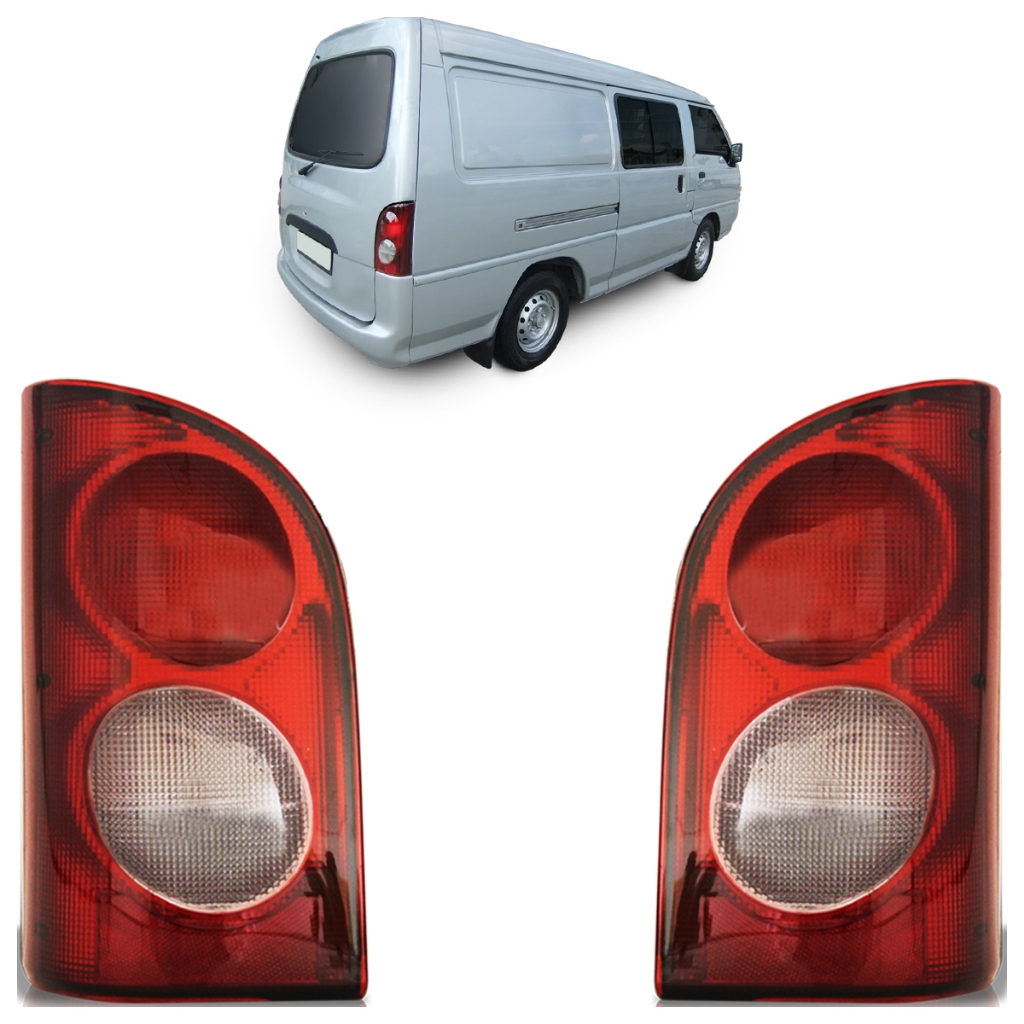 Lanterna Traseira  H100 1997 1998 1999 2000 2001 2002 2003 2004 2005 Bicolor Lente Estriada Acrilico - Spare Parts and Accessories for Vehicles