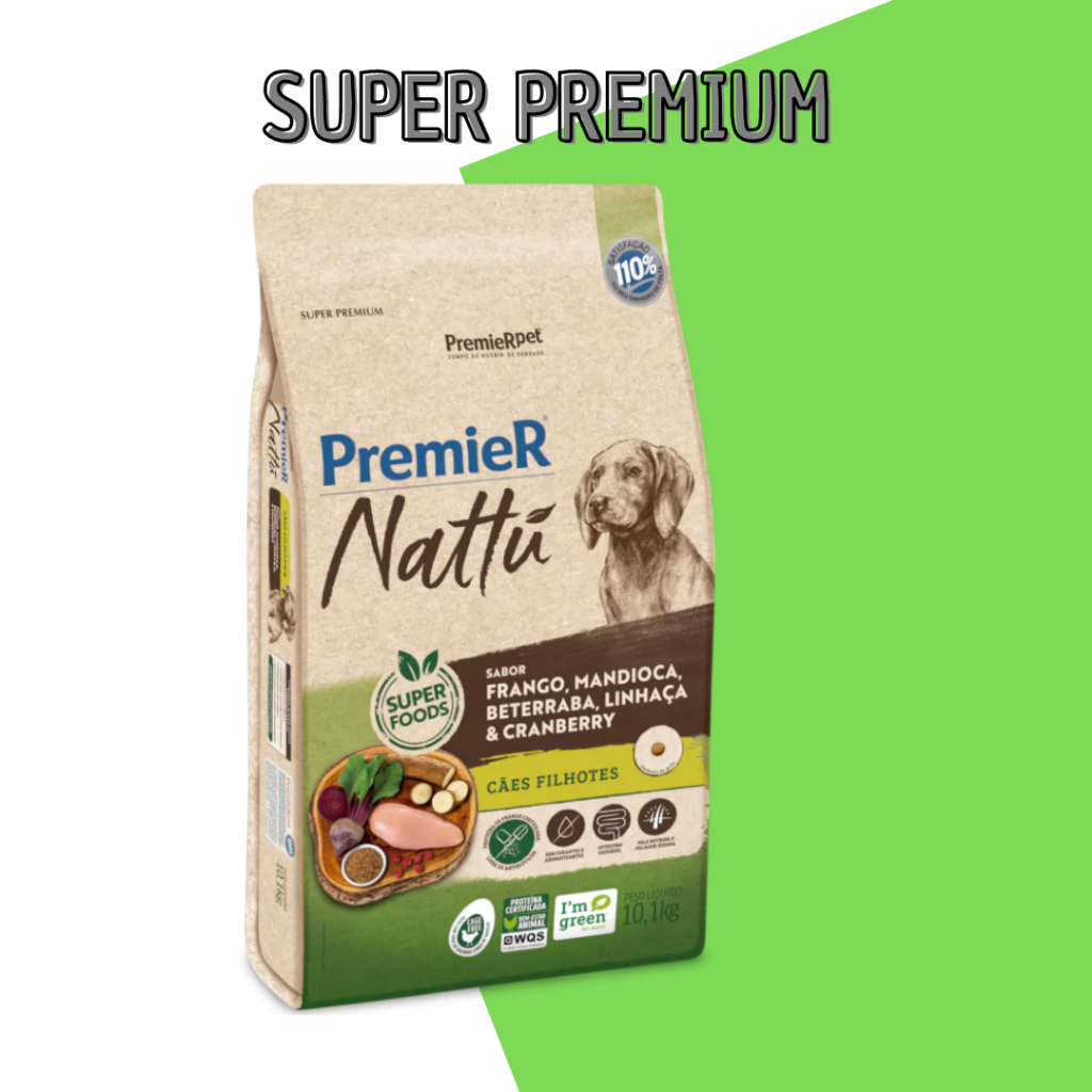 Ração Filhotes Premier Nattu 10,0kg Super Premium super premium