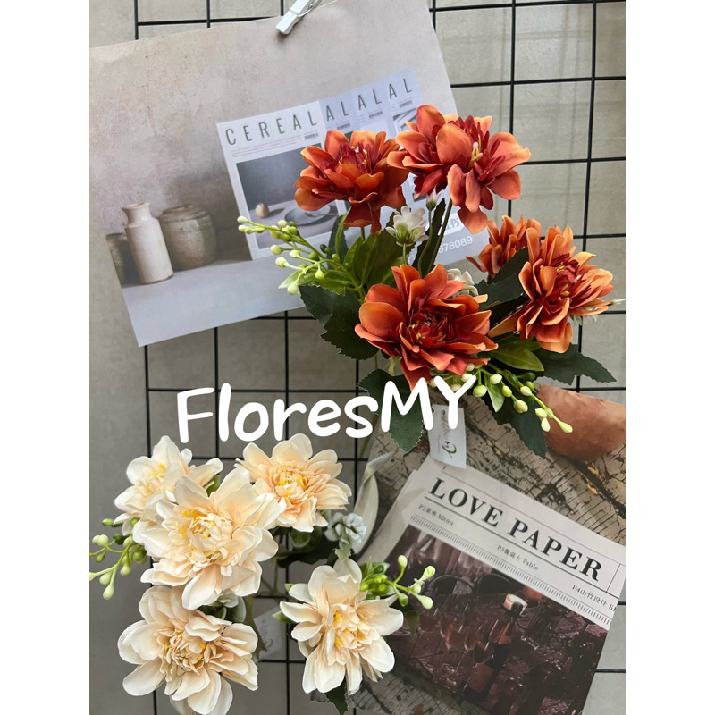 Peônia Artificial com 5 Flor P/ Decoração Casamento, Arranjos, Decorar Festas e casa em Oferta na Shopee