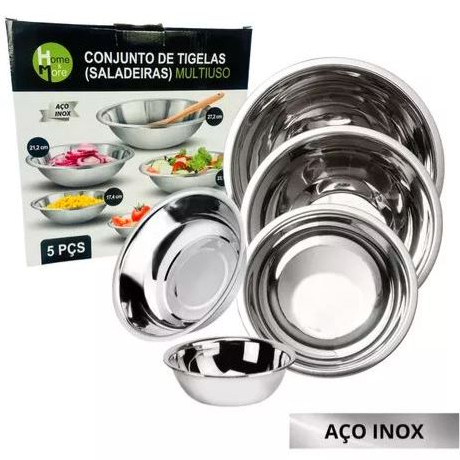 Saladeira Tigela Inox Vasilha Bacia Grande