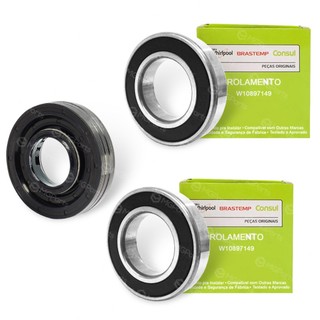 Kit Retentor e Rolamento Lavadora Original Brastemp Consul - Novo