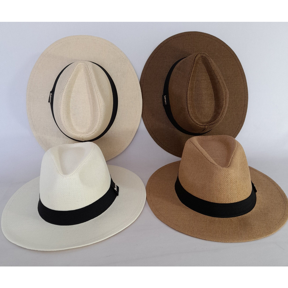 Chapéu Moda Panamá Aba Larga Palha Shantung Unissex Casual Praia em Oferta na Shopee