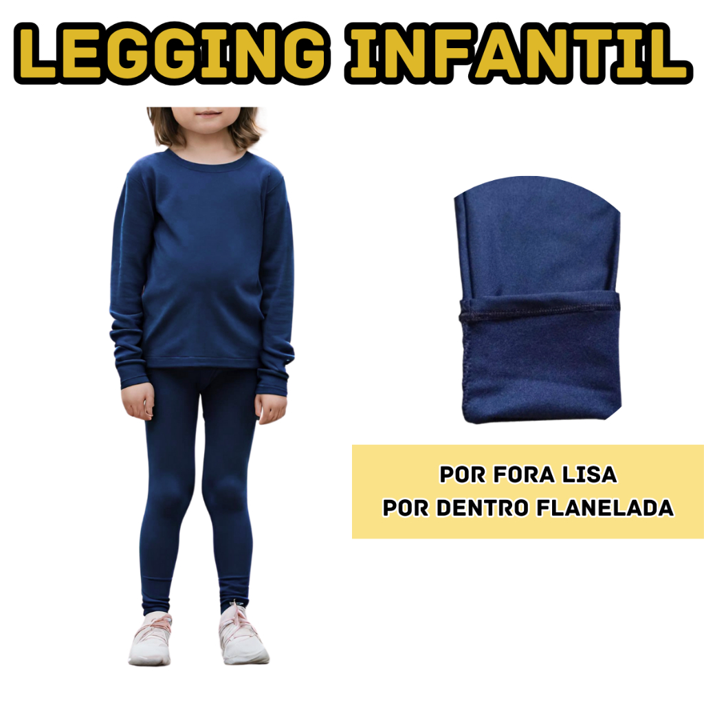 Calça Legging Peluciada Infantil Juvenil Inverno Menina Térmica Leg