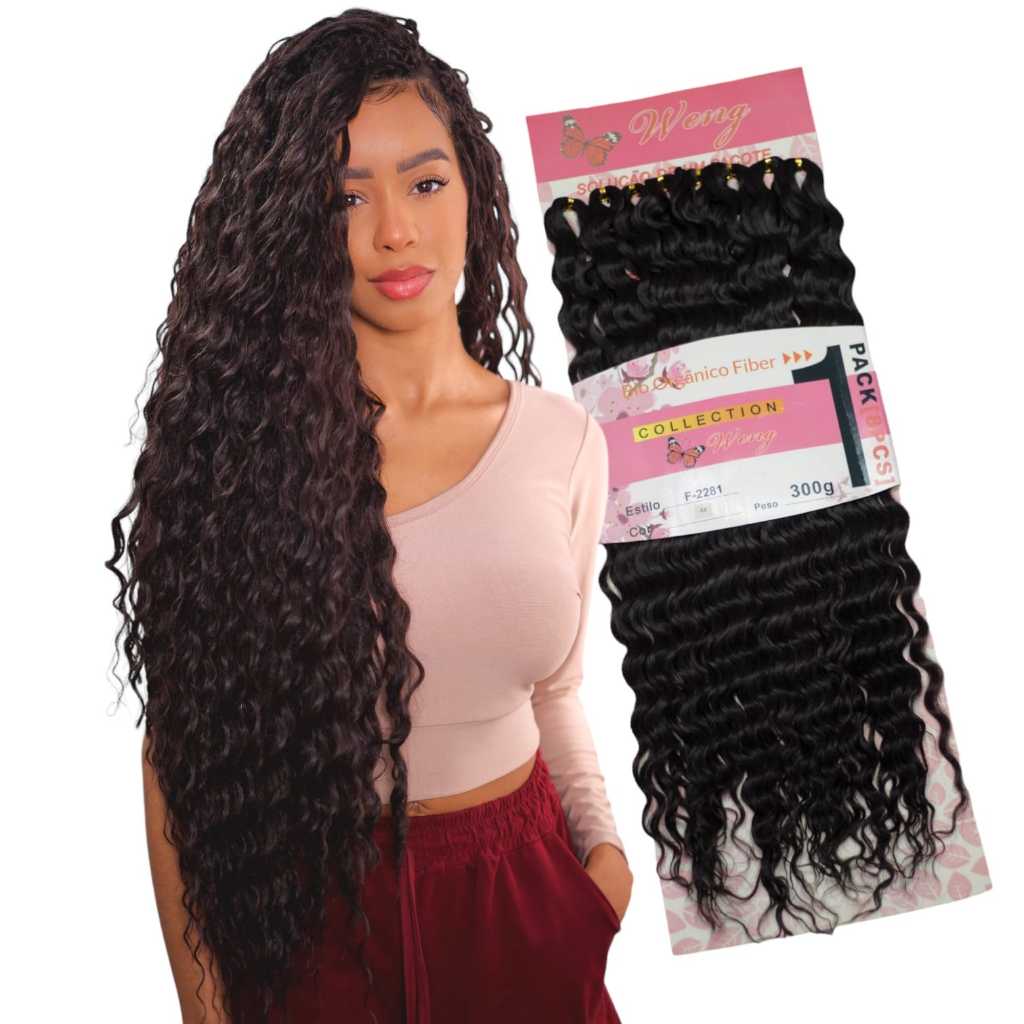 Aplique de Cabelo Orgânico Cacheado Weng Crochet Fibra Macia 70Cm 300Gr Semelhante Ao Natural em Oferta na Shopee