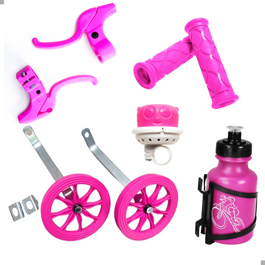 Rodinha Aro 16 Wester + Buzina Fon Fon + Manopla Wester Adventure + Manete De Freios Jks + Garrafa Infantil c/ Suporte