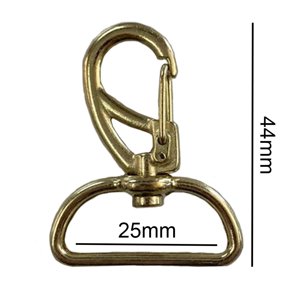 20un Mosquetão 25mm Dourado Fecho Gancho Bolsas Mochila Alça