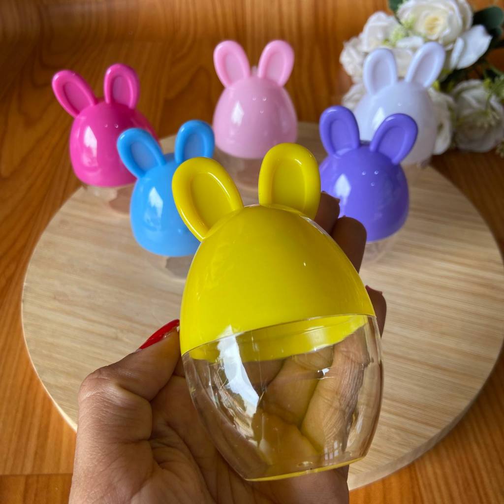 Baleiro Ovo Com Orelhas 3,5x6cm - Pacote Com 12 OU MAIS  Unidades- Lembrança Páscoa em Oferta na Shopee