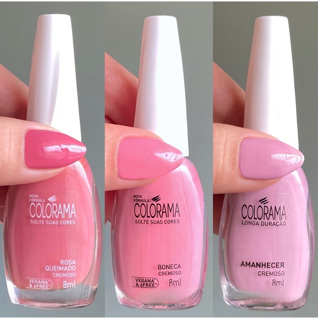 Kit 3 Esmalte Colorama Rosa Queimado Nude , Boneca e Amanhecer em Oferta na Shopee