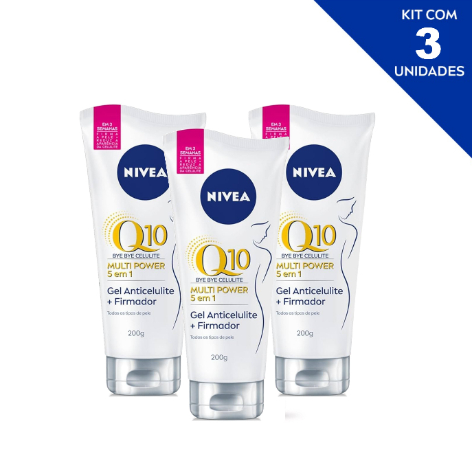 KIT NIVEA Gel Corporal Firmador Bye Bye Celulite 201g - 3 Unidades
