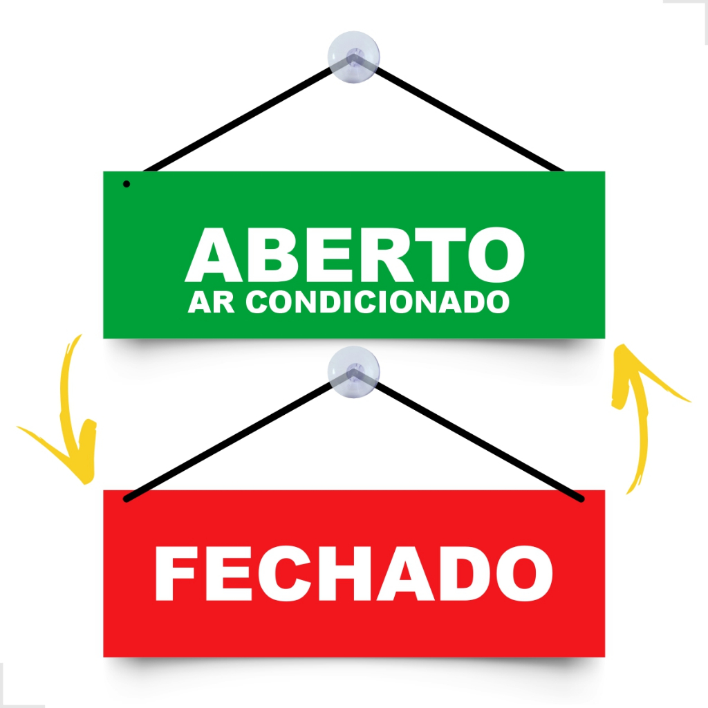 Placa Aberto Fechado com Ar Condicionado Para Porta De Vidro em Oferta na Shopee
