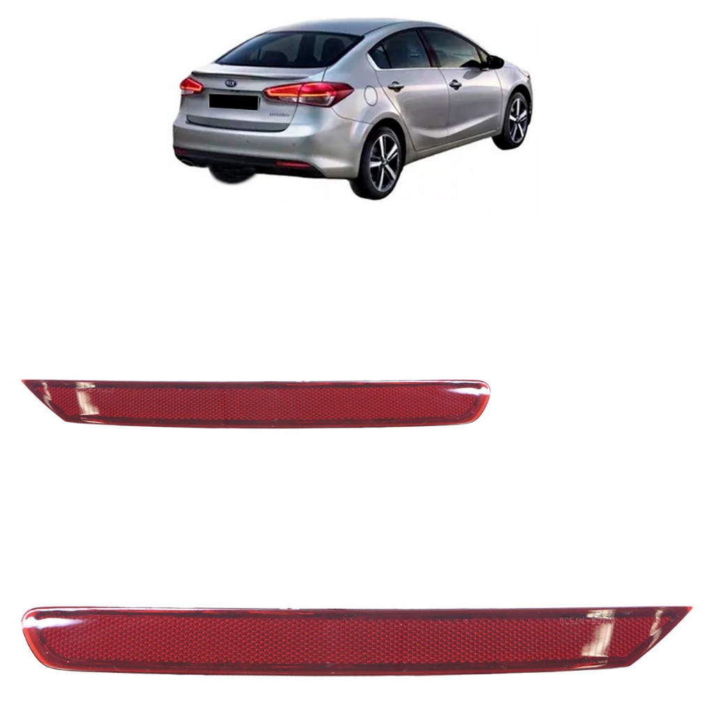 Refletor Parachoque Traseiro Cerato 2017 2018 2019 Rubi Lente Acrilico em Oferta na Shopee