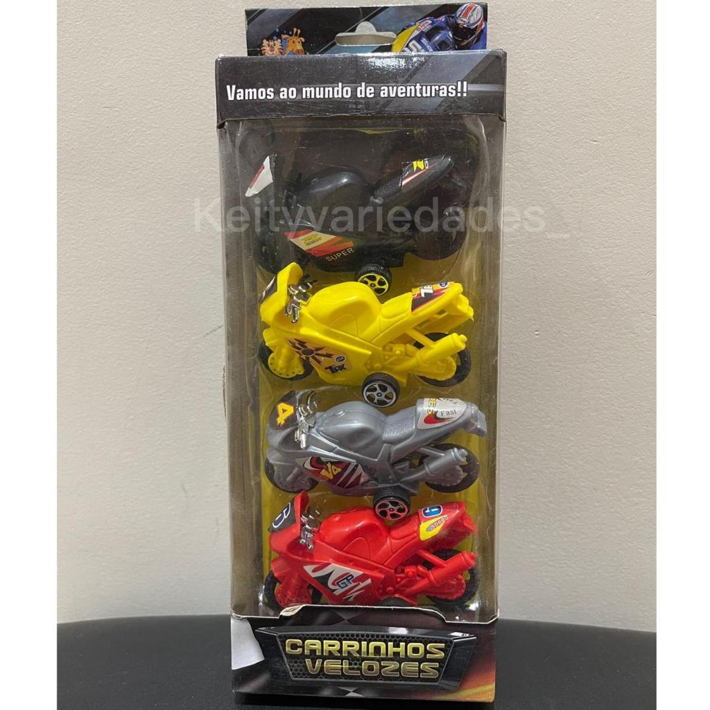 Kit Com 4 Motinhos De Brinquedo A Fricção Para Menino Criança Motos Coloridas Motocas Esportivas Luxo Moto Motoquinha Motoca Alta Velocidade 2 rodas SUPER PROMOÇÃO