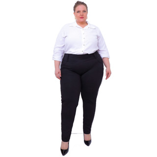 calça legging feminina plus size cotton cintura alta