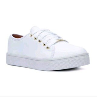 Tênis Feminino Branco Esportivo Casual Dia Dia Caminhada Confortável Academia Promoção Jovem