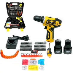 Parafusadeira E Furadeira Auto Reverso Bivolt 2 Baterias 25v 10mm Profissional Acessorios e Maleta