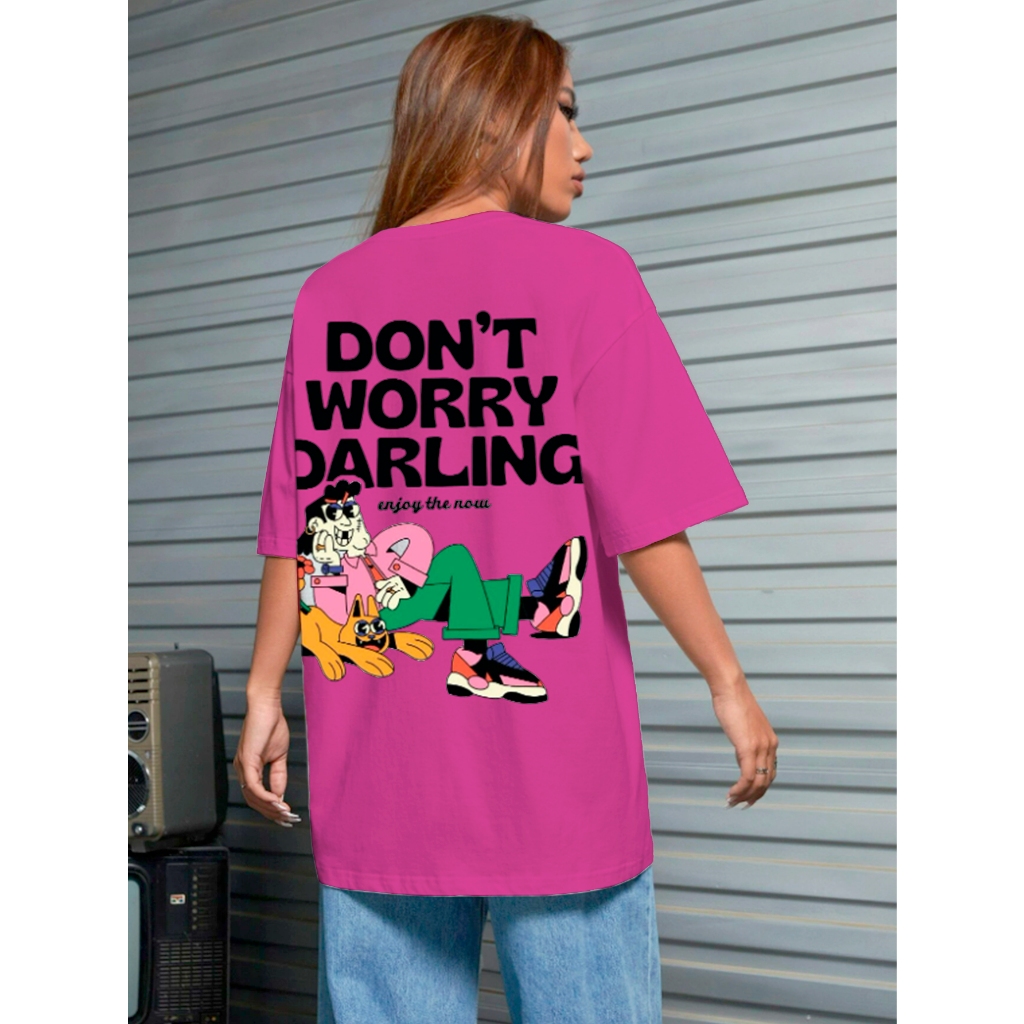 Camiseta Oversized Larga Confortável Academia Blusa T-Shirt Estilosa Aesthetic Minimalista Estampad