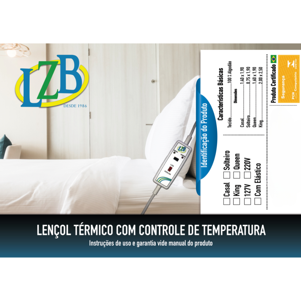 Lençol Térmico Casal Queen Com 2 Controles de Temperaturas 220V