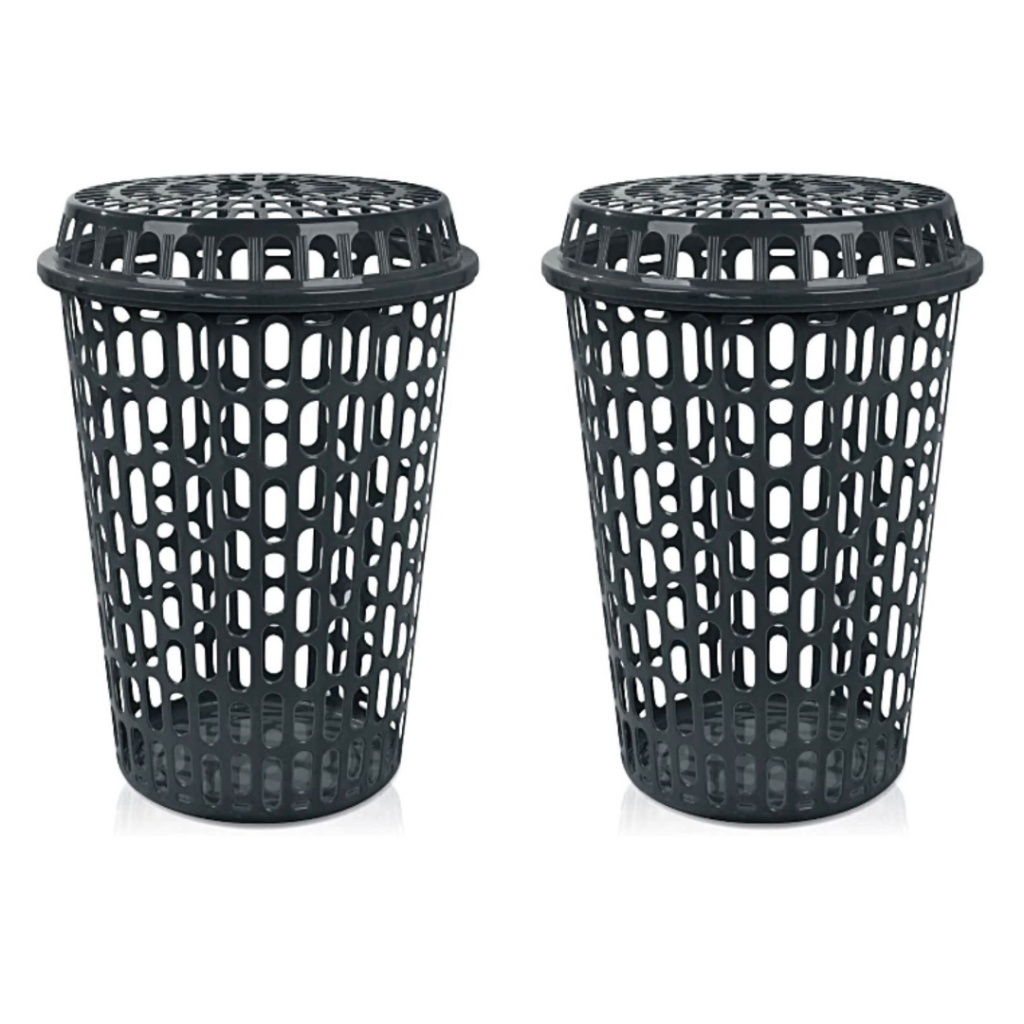Kit 2 Cesto de roupa suja para banheiro  60 litros para casa - Plasconex em Oferta na Shopee