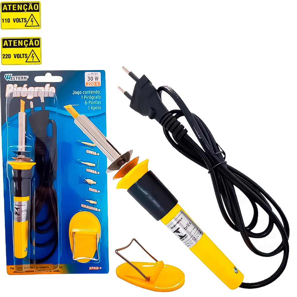 Pirografo Gravador E Soldador Grava Madeira Couro 110v 220v Doméstico E Profissional em Oferta na Shopee