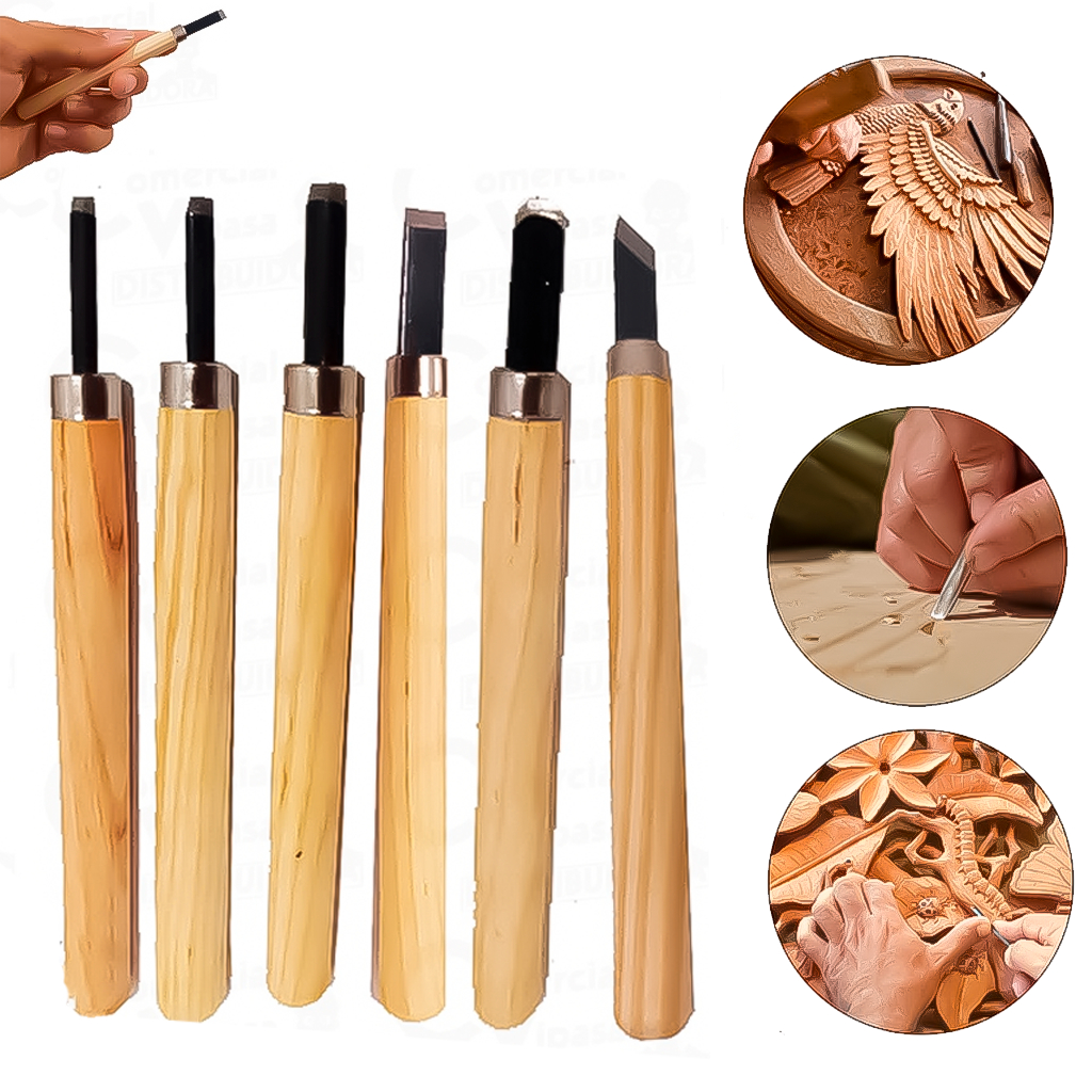 Kit Jogo De Formão Goiva Para Madeira Xilogravura Entalhe Com 6 Peças Ateliê Carpinteiro Marceneiro em Oferta na Shopee
