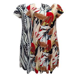 Kit 2 Vestidos Manga Curta Malha Liganet Verão Lindas Estampas Plus Size
