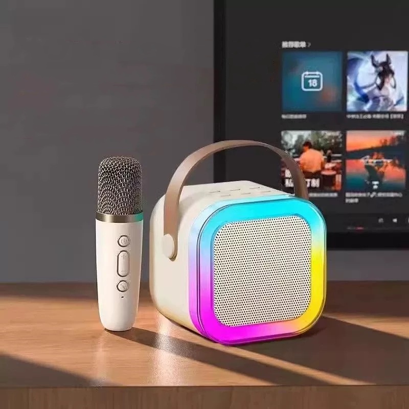 Caixa De Som C Microfone Brincadeira Família Crianç,Microfone sem fio com alto-falante Bluetooth-P8