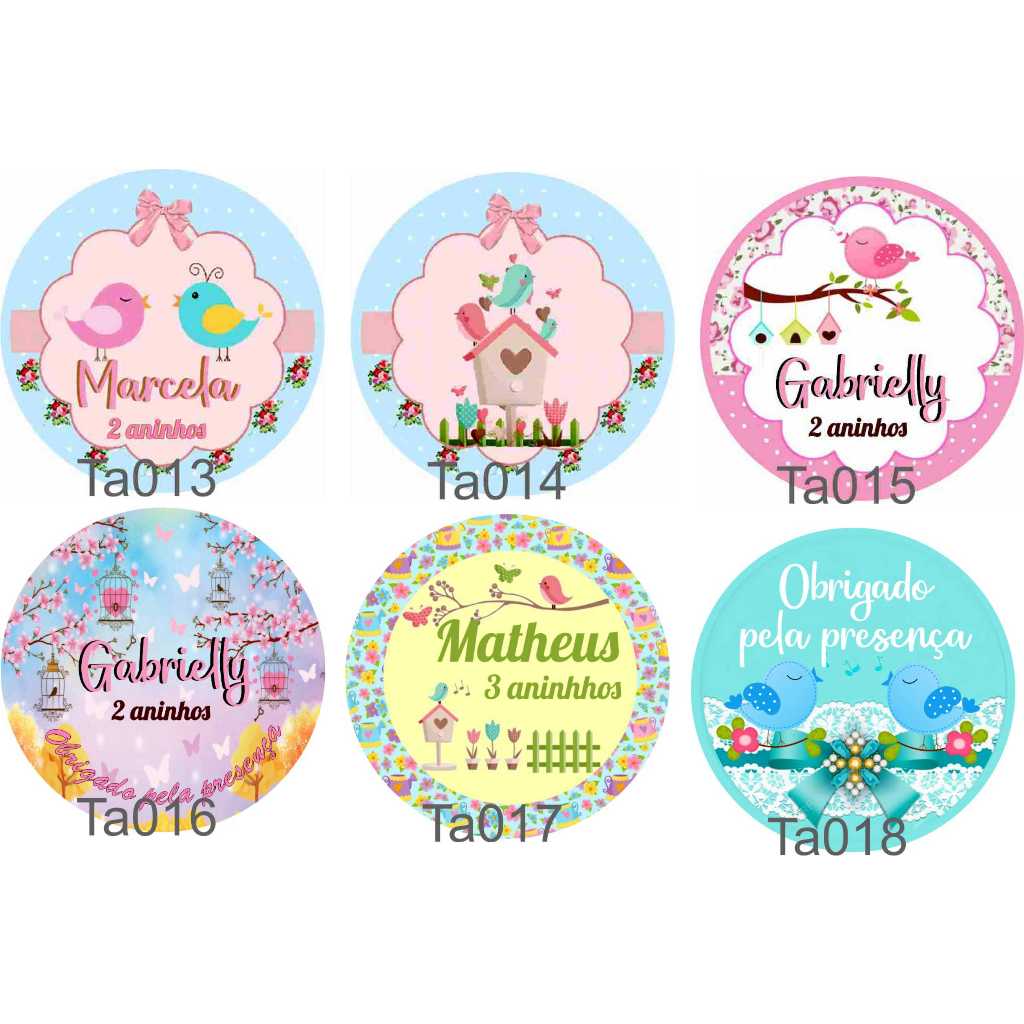 Tags Adesivas Personalizadas para Bolo no pote, aniversário, doces COM A SUA ARTE em Oferta na Shopee