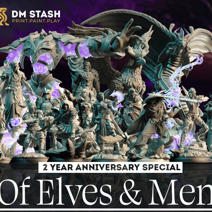 MINIATURAS de Tabuleiro e RPG Dungeons & Dragons  Coleção - Elfos e Homens - dm