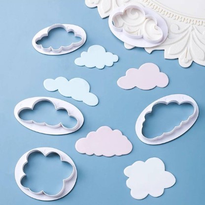 Kit Cortador Molde Nuvem 5 Peças Biscuit Pasta Americana Confeitaria em Oferta na Shopee