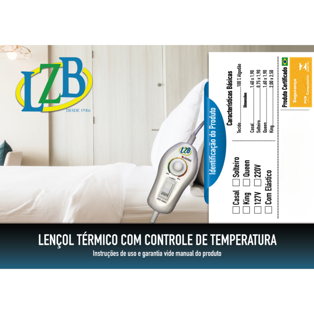 Lençol Térmico Casal Com 2 Controles 10 Temperaturas 127V