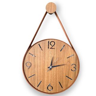 RELÓGIO DE PAREDE ADNET AMADEIRADO FREIJÓ, CARDINAIS PRATA ESPELHADO,(disponível em 3 opções de tamanho). em Oferta na Shopee