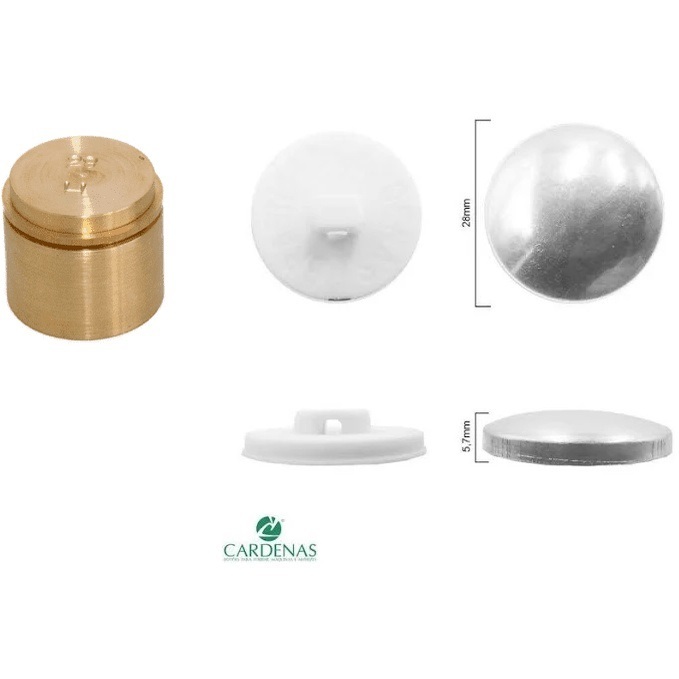Matriz + Botão Bombê Branco 40 Mm Caixa Com 144 Unidades Cardenas
