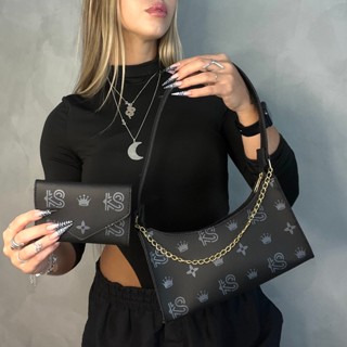Bolsa Feminina com Carteira Kit 2 Peças Hype com Alça de Ombro Pequena