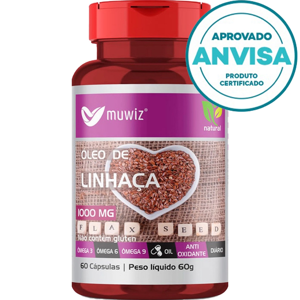 Óleo De Linhaça - 60 Cápsulas 1000mg - Muwiz