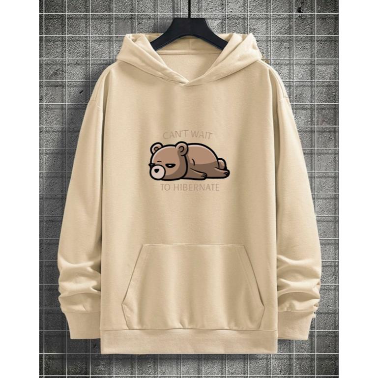 Moletom Canguru Com Capuz Masculino e Feminino Algodão Urso Hibernando em Oferta na Shopee