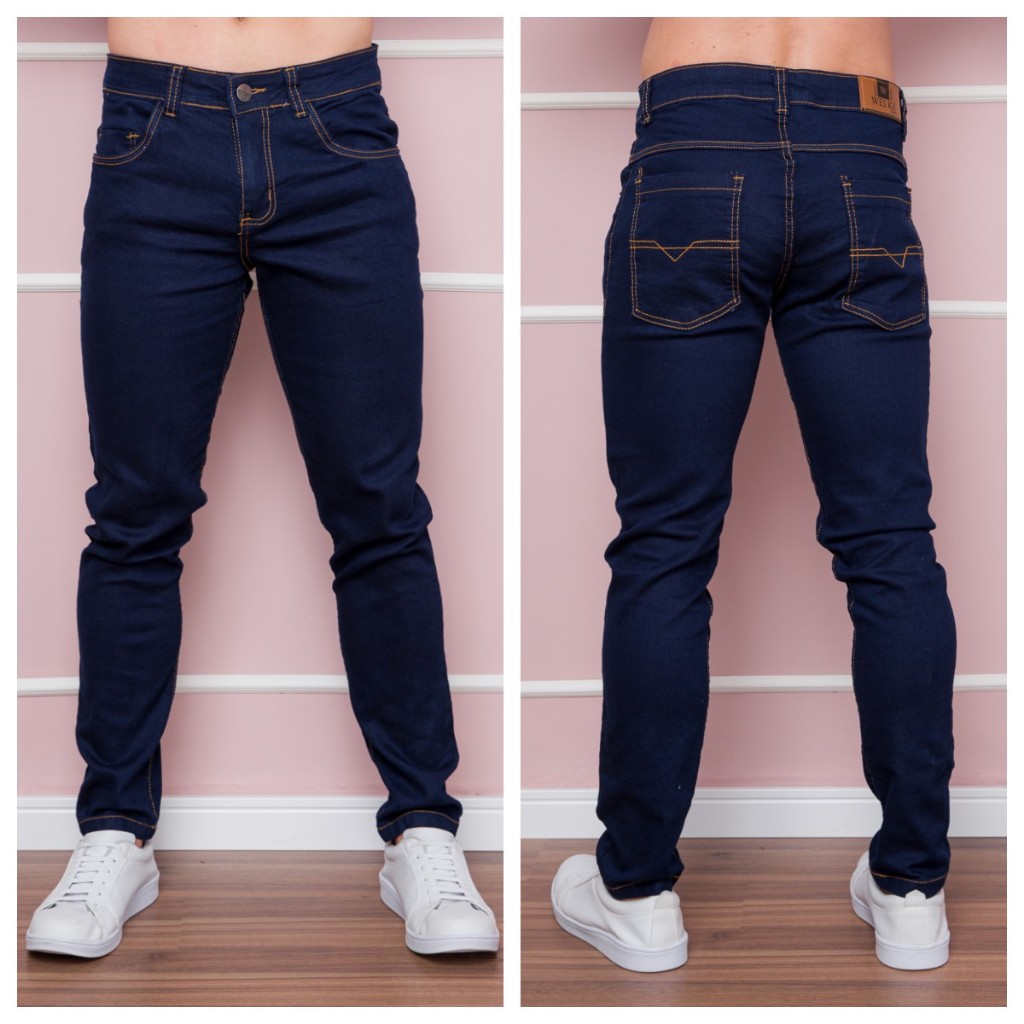 Calça tradicional jeans moda masculina premium