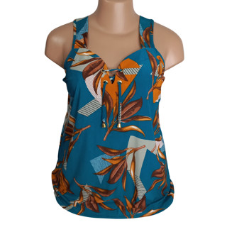 Regata Feminina Alça Larga Plus Malha Fria Blusa Liganete Estampada.