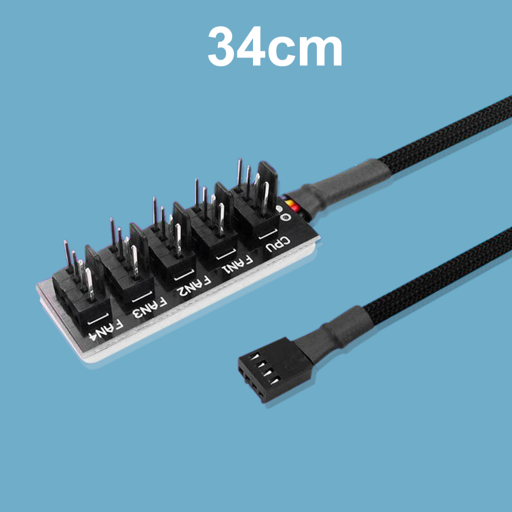 Cabo Multi Fan 5 Cooler Cpu Adaptador Splitter Hub Molex Para Cooler 3 e 4 Pinos