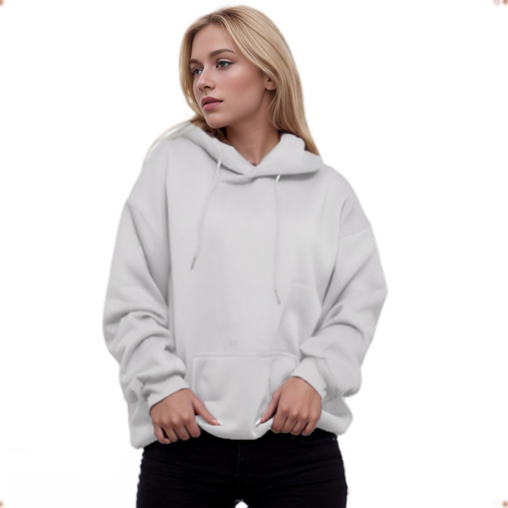 Moletom Feminino Capuz Liso Bolso Frontal Casaco Cordão Top Casaco Feminino Touca Ajustavél Bolso