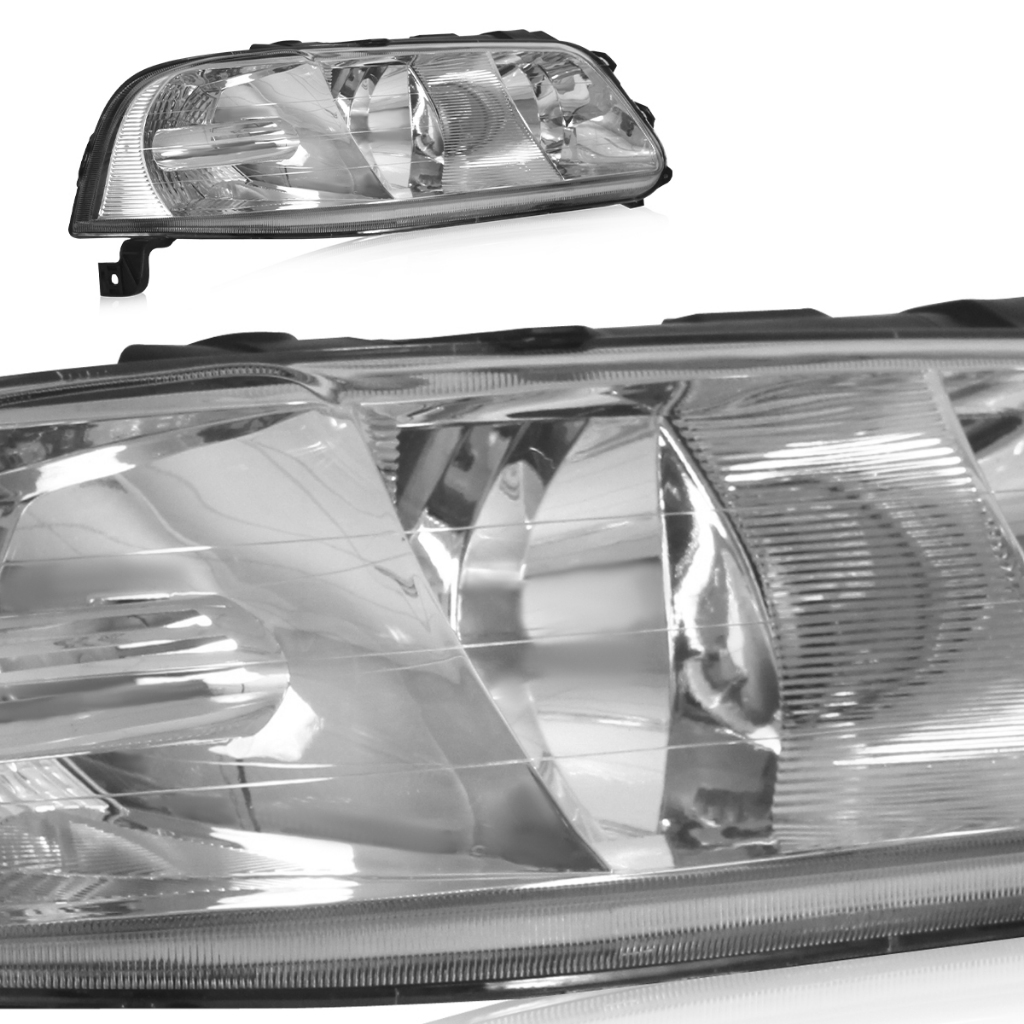 Detalhes do Farol Dianteiro Gol G3 1999 2000 2001 2002 2003 2004 2005 Máscara Cromada Foco Duplo Lente Lisa Acrilico
