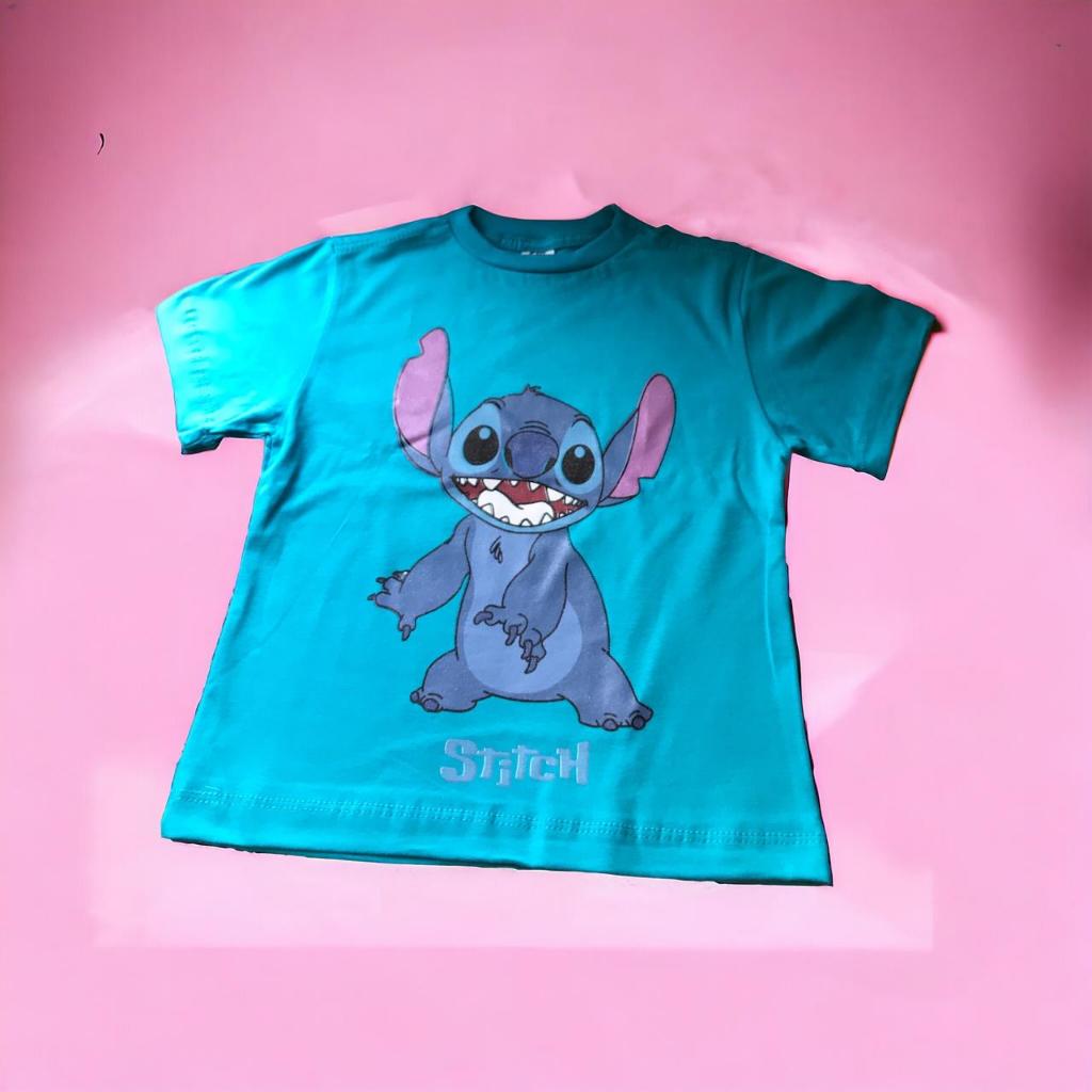Camiseta Infantil Lilo&stitch Azul Stitch 100% Algodão