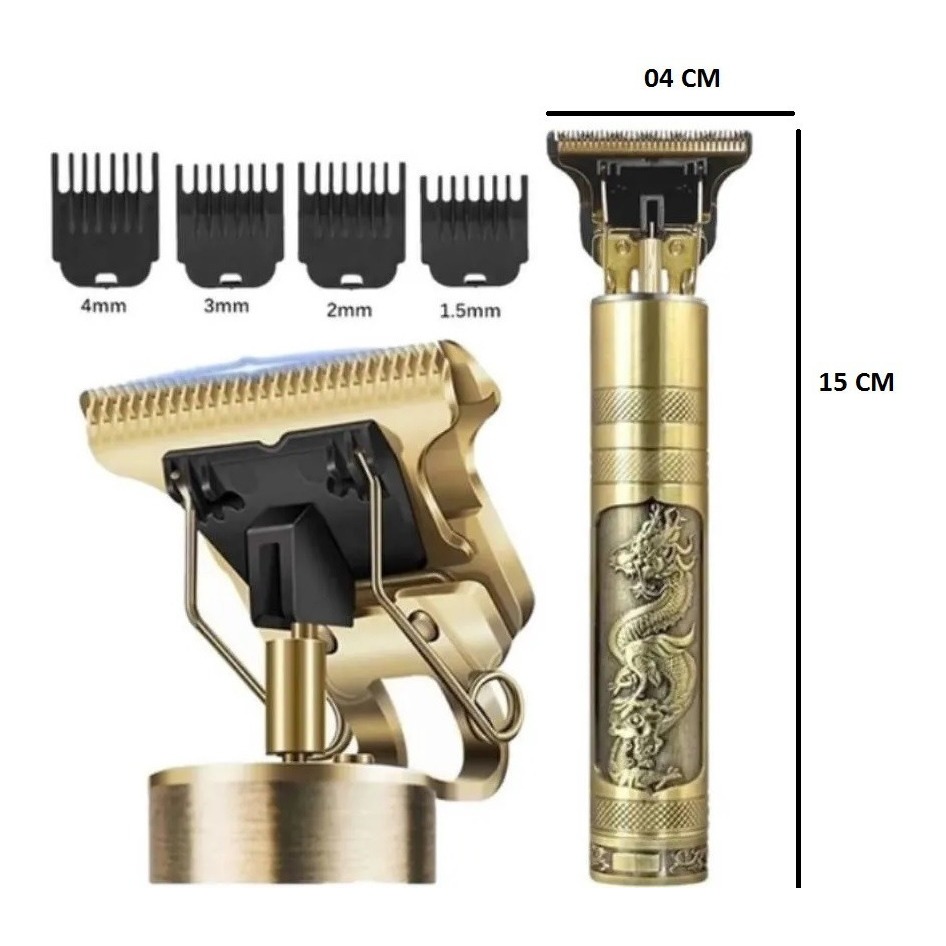 Maquina De Acabamento E Cortar Cabelo Sem Fio Daling Dl-1073a Dragão Dourado ou Buda 110/220v em Oferta na Shopee