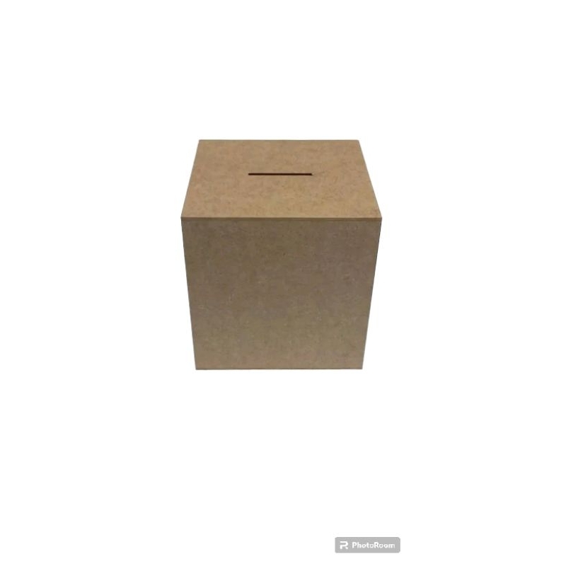 Cofrinho em mdf cru 12 X 12 X 12 células e moedas