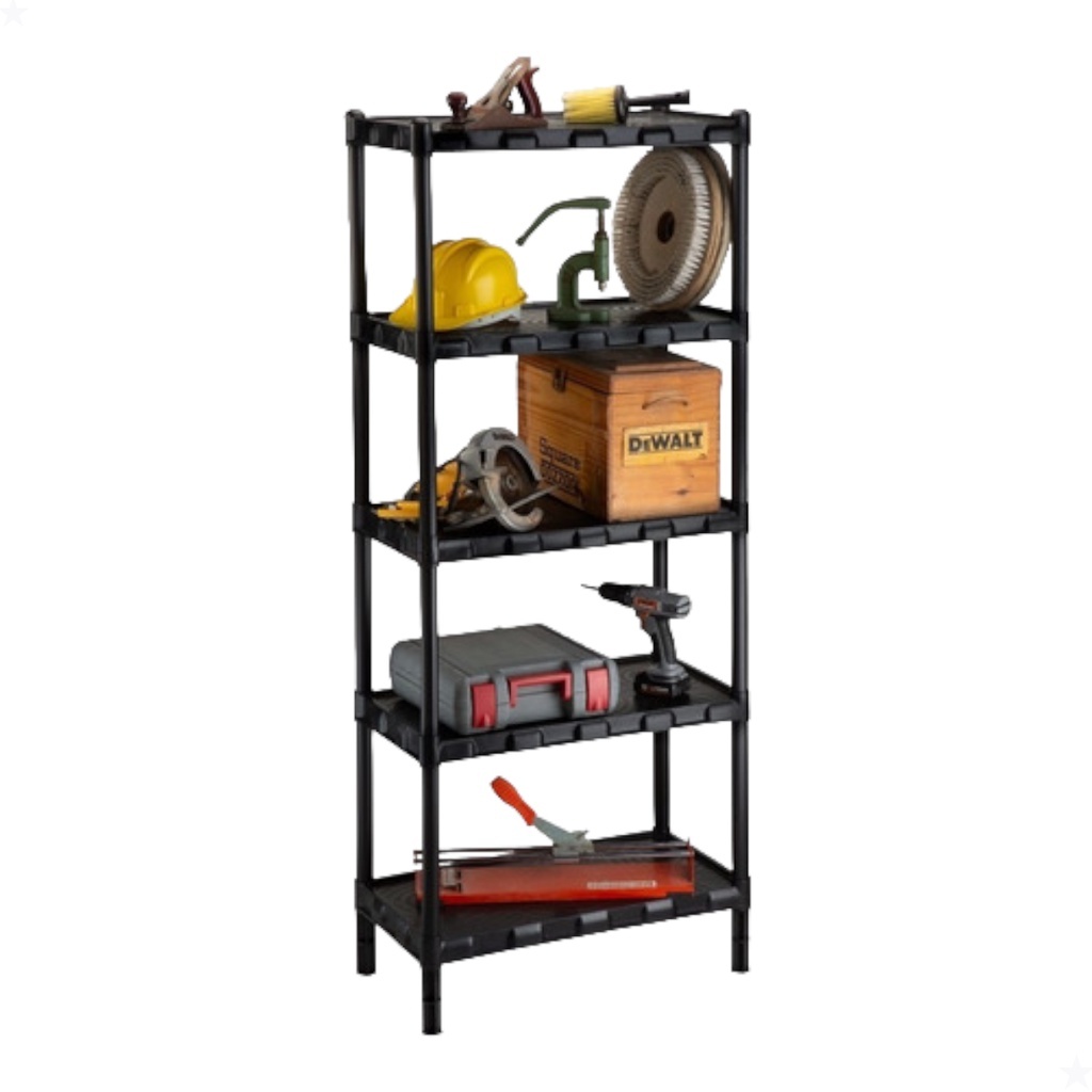 Kit Com 2 Estantes Prateleira Multiuso Modular Organizadora Plástico com 5 Prateleiras - COM PEZINHOS — imagem 2 de 2