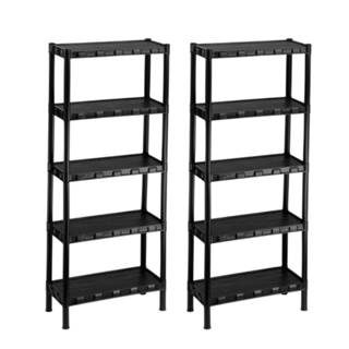 Kit Com 2 Estantes Prateleira Multiuso Modular Organizadora Plástico com 5 Prateleiras - COM PEZINHOS em Oferta na Shopee