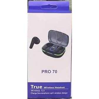 Auricular sem fios Bluetooth V5.0 PRO 70 TWS Bluetooth LED visor digital Referência Preço FOB